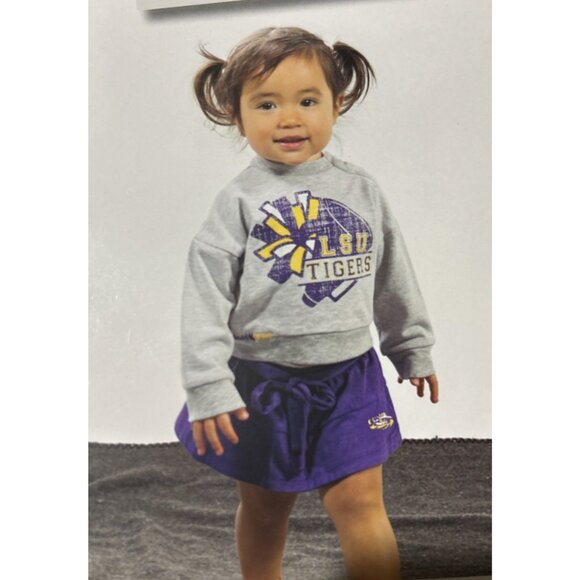LSU Tigers Two-Piece Cheer Set Girls (6-12) Newborn & Infant Colosseum New - Picture 1 of 9
